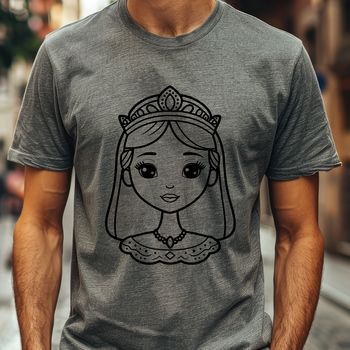 A young female character in a royal costume, suitable for vector design or clip art.