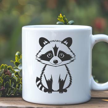 A detailed vector illustration of a raccoon, suitable for cutting machine designs or clip art projects.