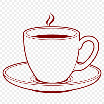 A hand-drawn vector teacup design, perfect for digital cutting machines like Cricut or laser cutters.