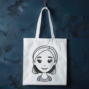 A high-quality, scalable vector graphic (SVG) illustration of a woman in a simple style.
