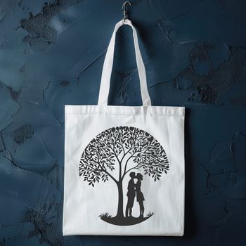 A stylized illustration of a tree with intertwining branches, symbolizing love and partnership.