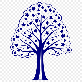 A stylized illustration of a single tree trunk with branches, suitable for digital cutting machines and vector design.