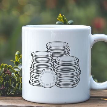 A collection of coins in various denominations, illustrated as a vector graphic.