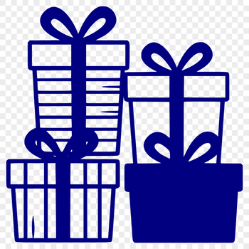 Holiday Gift Ideas Clipart Vector A wrapped gift box with a ribbon and bow, perfect for Christmas or birthday celebrations.