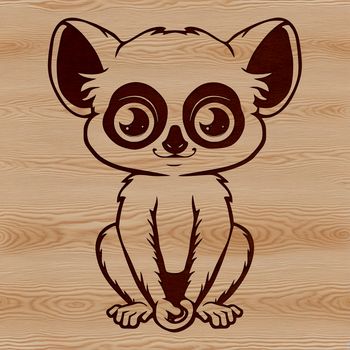 An illustration of a Lemur in a natural habitat.