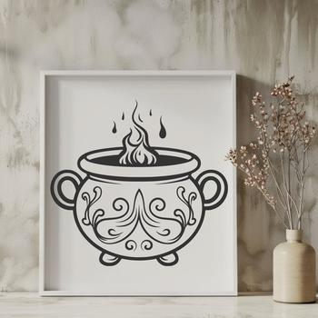 Artistic Cauldron In PDF And PNG