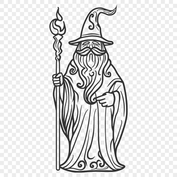 Free Unique Wizard Vector Drawing