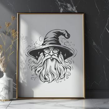 Artistic Wizard Vector Drawing