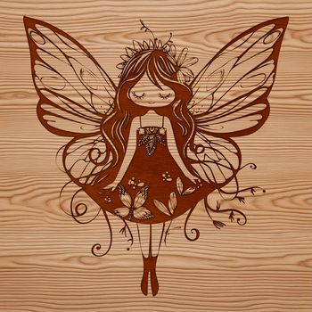 A mythical fairy with ornate wings and dress, inspired by classic fairy tale illustrations.