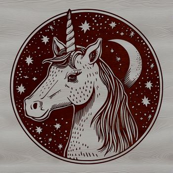 A colorful, mythical creature with a single horn on its forehead.