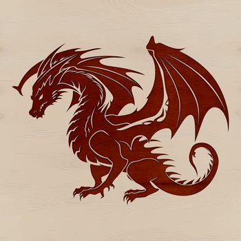A detailed illustration of a mythical dragon in various poses and styles, suitable for vector design.