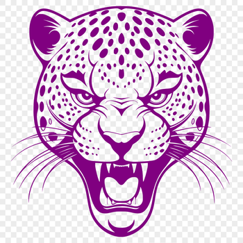 A detailed illustration of a jaguar's head, suitable for vector art and cutting machine designs.