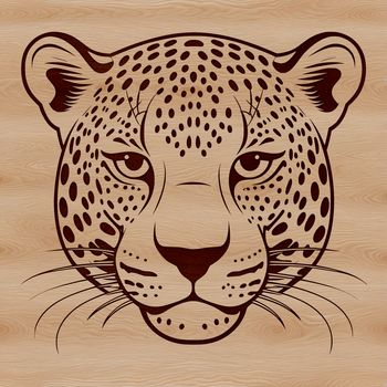 A detailed illustration of a jaguar's head, designed as vector art suitable for commercial or personal projects.