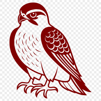 An svg silhouette design of a bird of prey falcon, ideal for cutting machines like Cricut or laser cutters.
