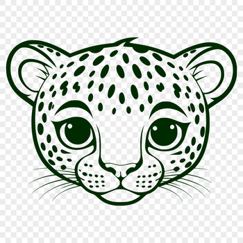 A close-up illustration of a jaguar's head, featuring sharp facial features and distinctive markings.