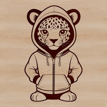 A sleek and powerful big cat, the jaguar is depicted in a detailed vector illustration.