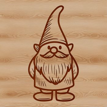 A mythical standing creature with a long neck and body, reminiscent of a dwarf or gonk.