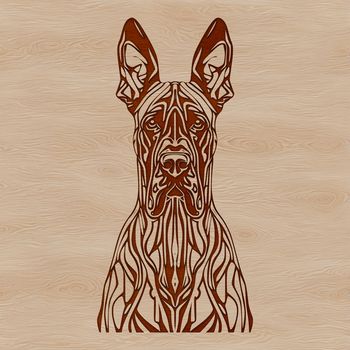 A vector illustration of a Great Dane's head, suitable for various design purposes.