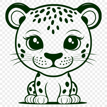 Close-up illustration of a majestic jaguar's face, suitable for vector design and cutting machine projects.