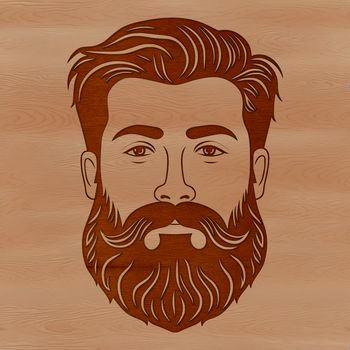 A digital illustration of a man with a beard, created as a vector graphic.