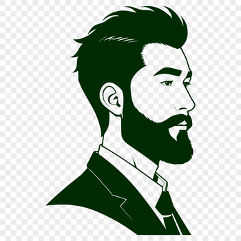 A male figure with a beard, designed as a vector graphic.