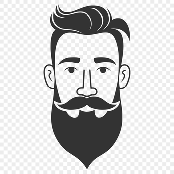 A male figure with a full beard in a digital vector format.