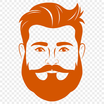 A male figure with a beard is depicted in this vector art image.