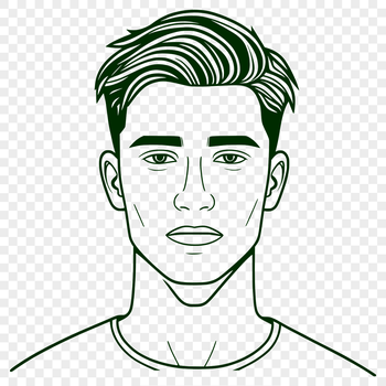 A high-quality digital illustration of a man in a simple design style.