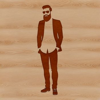 A digital illustration of a male figure with facial hair, suitable for vector art designs.