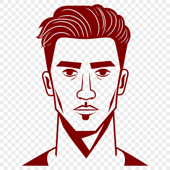 An SVG representation of a human silhouette with precise lines and shapes.