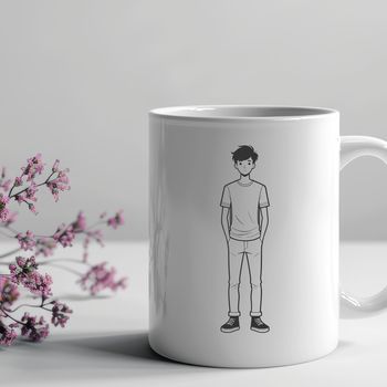 An SVG vector graphic design featuring an adult man's silhouette.