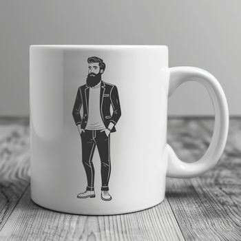 Male figure with beard in vector design format.