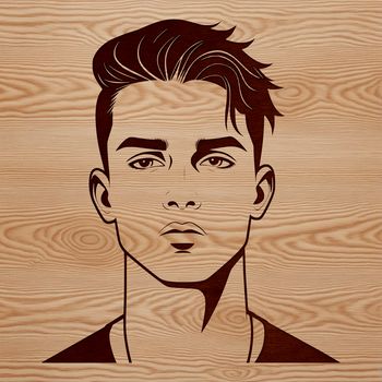 A digital illustration of a man created using vector graphics.