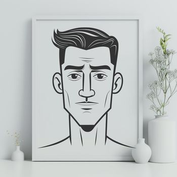 A 2D male silhouette cut out in vector format.