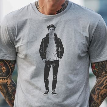 A simple illustration of a male figure designed as vector art.