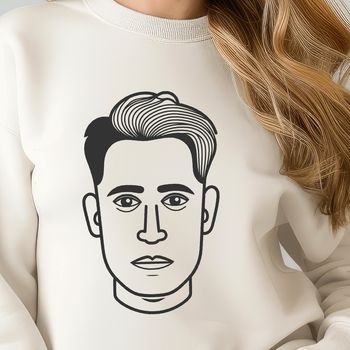A high-quality illustration of a male figure created using vector graphics.