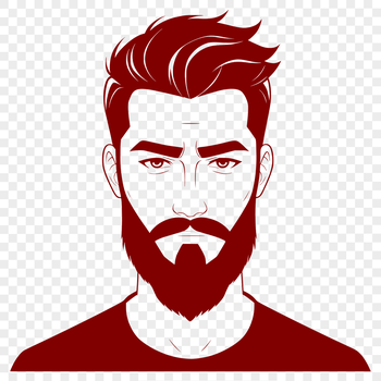 A simple illustration of a male figure with a beard, suitable for vector art designs.