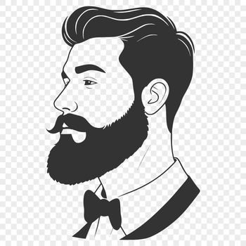 A vector illustration of a man with a beard.