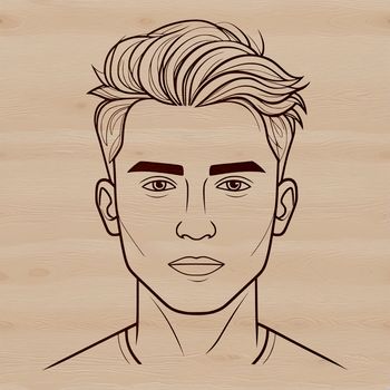 Male figure designed in vector format for graphic design and crafting applications.
