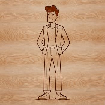 A male figure created in vector art, suitable for cutting machine projects and digital design applications.