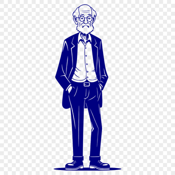 An illustration of a man in various poses and styles suitable for vector design projects.