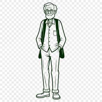 A digital illustration of a male figure in various poses, suitable for vector graphics and cutting machine designs.