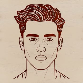 A vector illustration of a male figure in a simple design style.