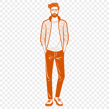 Male figure in vector form with intricate details, suitable for digital design and cutting machine applications.