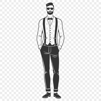 A simple SVG design representing a human male in various poses and styles.