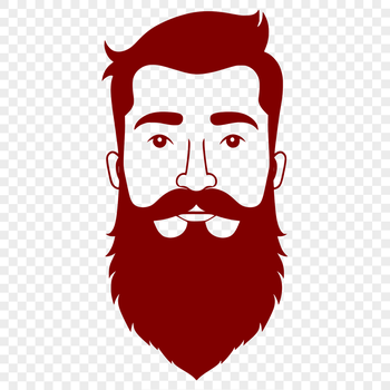 A male figure with facial hair, created as an SVG graphic.