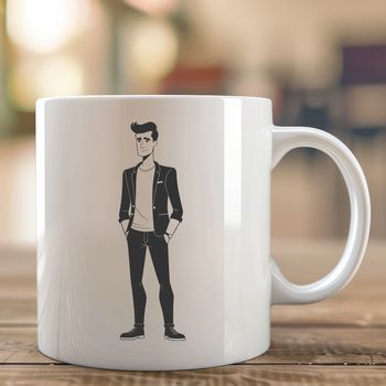 A detailed illustration of a male figure created using vector graphics.