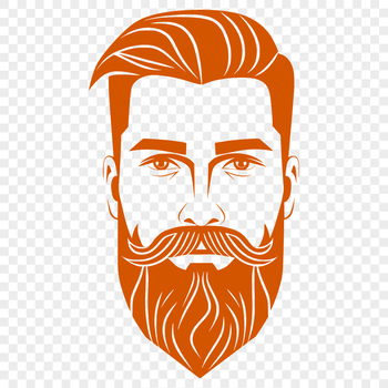 Male figure with facial hair, suitable for vector art designs.