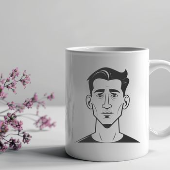 Male figure illustration in vector format for digital design and cutting machine use.
