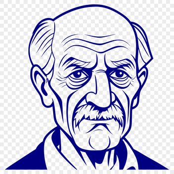 Male figure depicted in a simple line drawing style, suitable for vector art design.